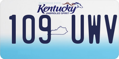 KY license plate 109UWV