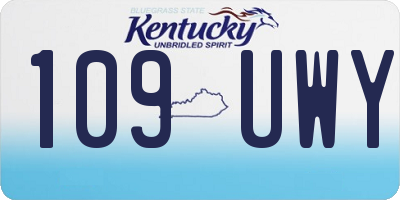 KY license plate 109UWY
