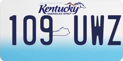KY license plate 109UWZ