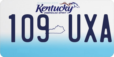 KY license plate 109UXA