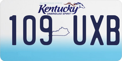 KY license plate 109UXB
