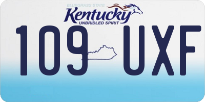 KY license plate 109UXF