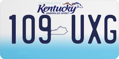 KY license plate 109UXG
