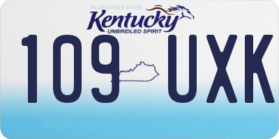 KY license plate 109UXK