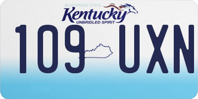 KY license plate 109UXN