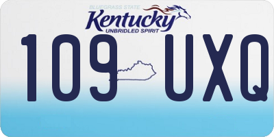 KY license plate 109UXQ