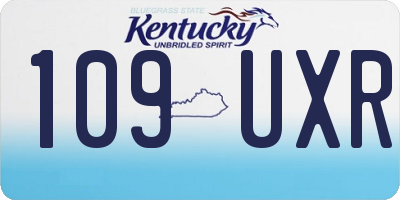 KY license plate 109UXR