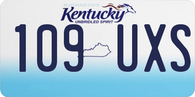 KY license plate 109UXS