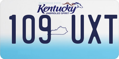 KY license plate 109UXT