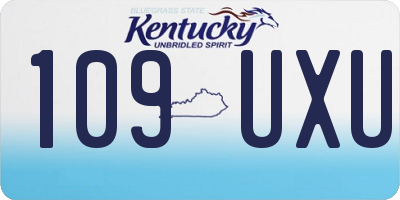 KY license plate 109UXU