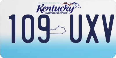 KY license plate 109UXV