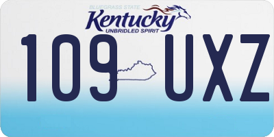 KY license plate 109UXZ