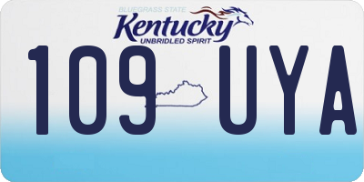 KY license plate 109UYA