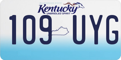 KY license plate 109UYG