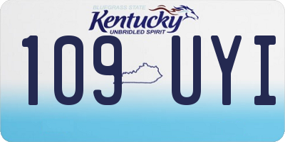 KY license plate 109UYI