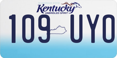KY license plate 109UYO