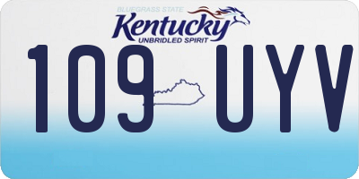 KY license plate 109UYV