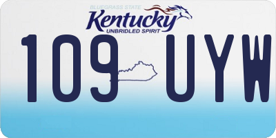KY license plate 109UYW