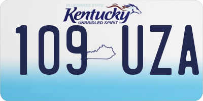 KY license plate 109UZA