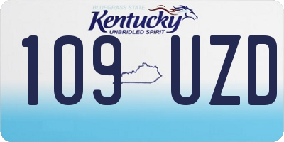 KY license plate 109UZD