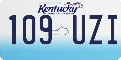 KY license plate 109UZI