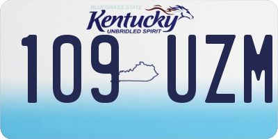 KY license plate 109UZM