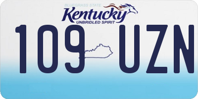 KY license plate 109UZN