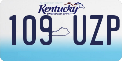 KY license plate 109UZP
