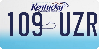 KY license plate 109UZR