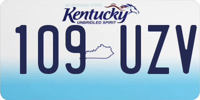 KY license plate 109UZV