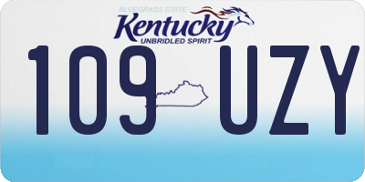 KY license plate 109UZY