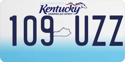 KY license plate 109UZZ