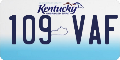 KY license plate 109VAF
