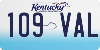 KY license plate 109VAL