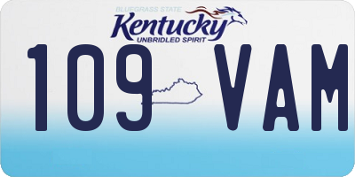 KY license plate 109VAM