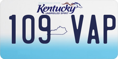 KY license plate 109VAP