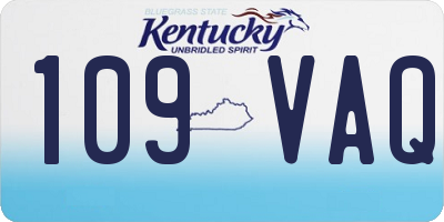KY license plate 109VAQ