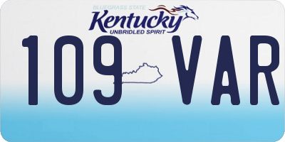 KY license plate 109VAR