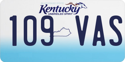 KY license plate 109VAS