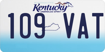 KY license plate 109VAT