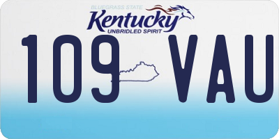 KY license plate 109VAU
