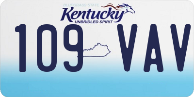 KY license plate 109VAV