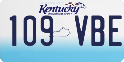 KY license plate 109VBE