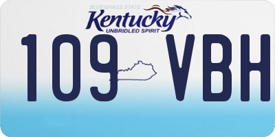 KY license plate 109VBH