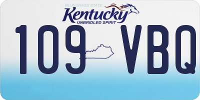 KY license plate 109VBQ