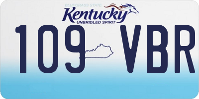 KY license plate 109VBR