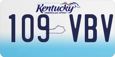 KY license plate 109VBV