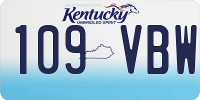 KY license plate 109VBW
