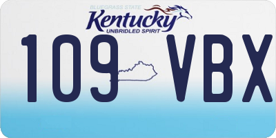 KY license plate 109VBX