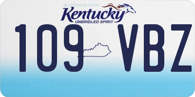 KY license plate 109VBZ
